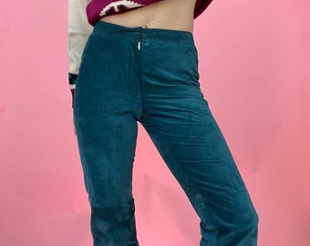 VTG Y2K Turquoise Suede Pants