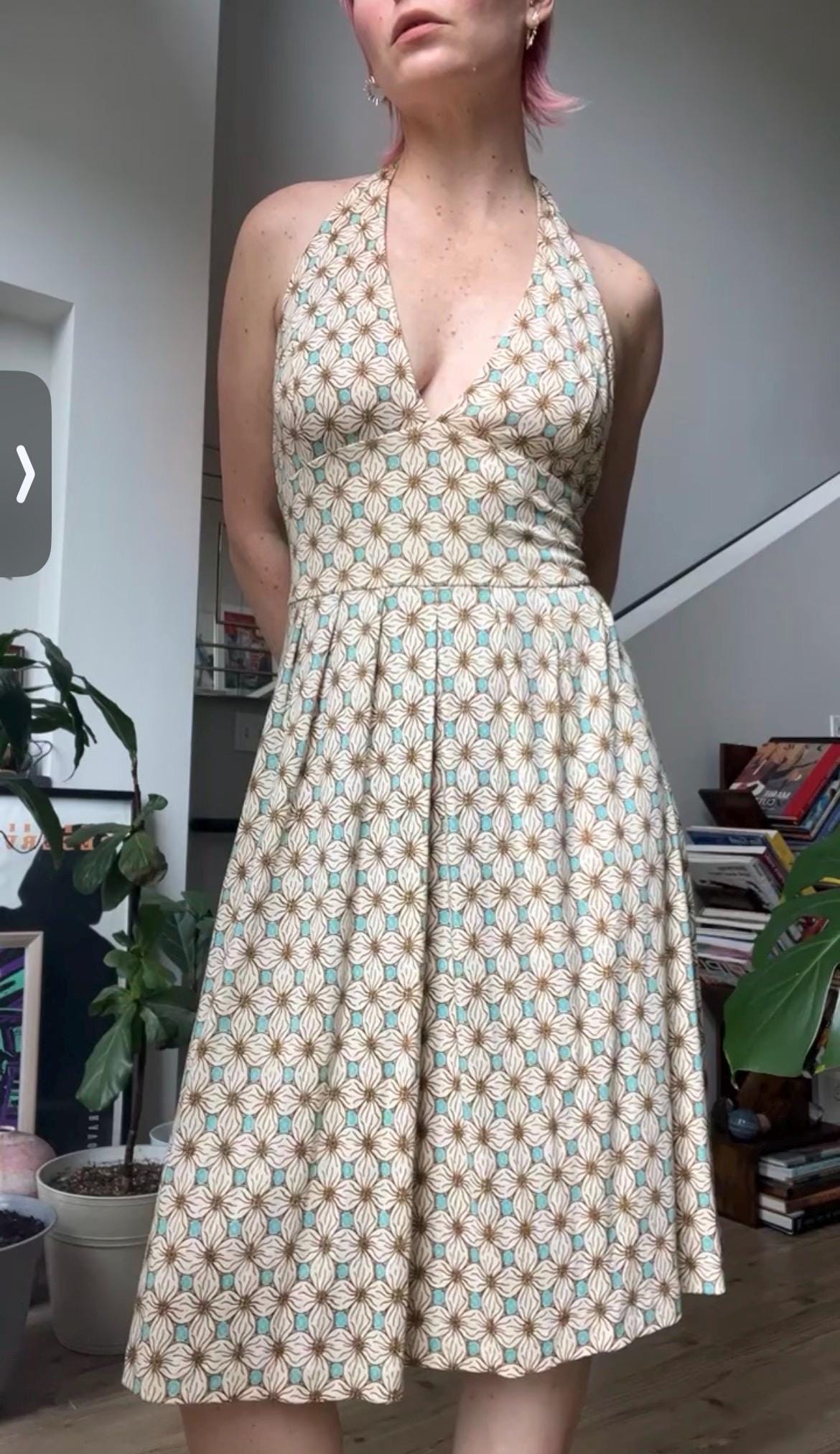 dvf diane von furstenberg halter neck dress VTG Formal pink dress