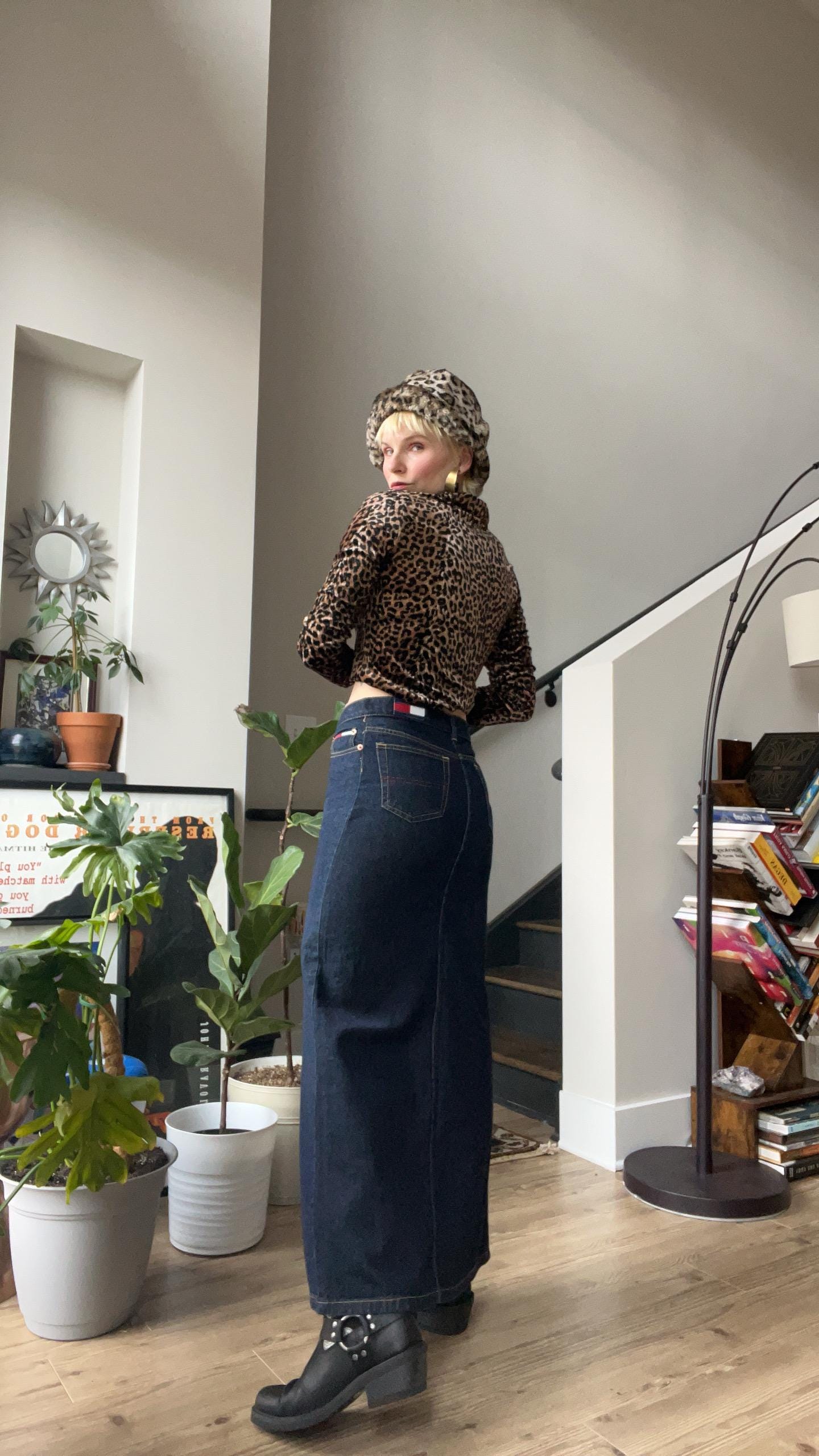 VTG Y2K Tommy Jeans Maxi Skirt With High Slit - Etsy