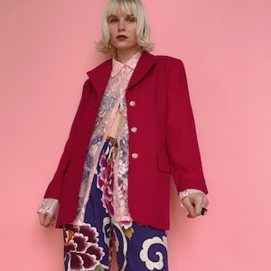 Vintage Magenta Wool Blazer