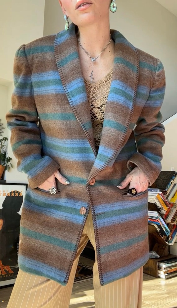 VTG 90s Fleece Blanket Blazer