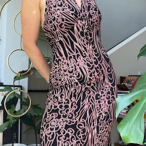 VTG Y2K Printed Halter Maxi Dress