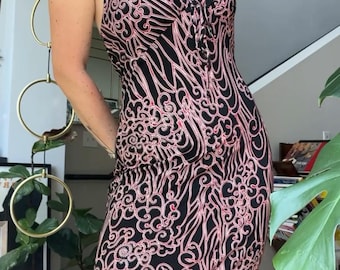 VTG Y2K Printed Halter Maxi Dress