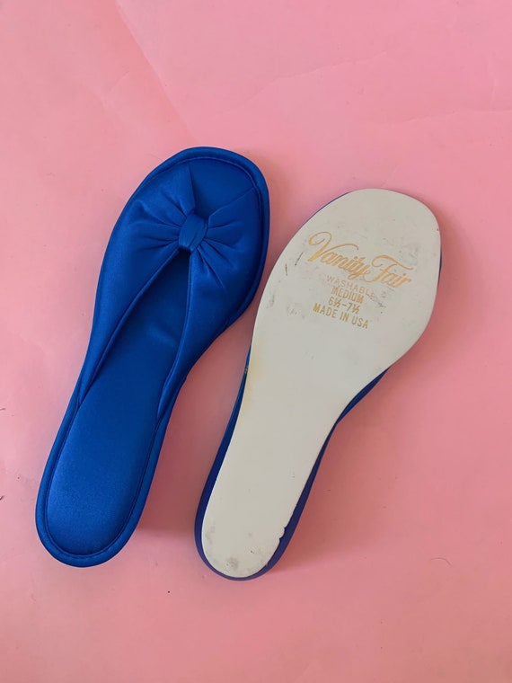 Vintage 60s Vanity Fair Cobalt Slippers