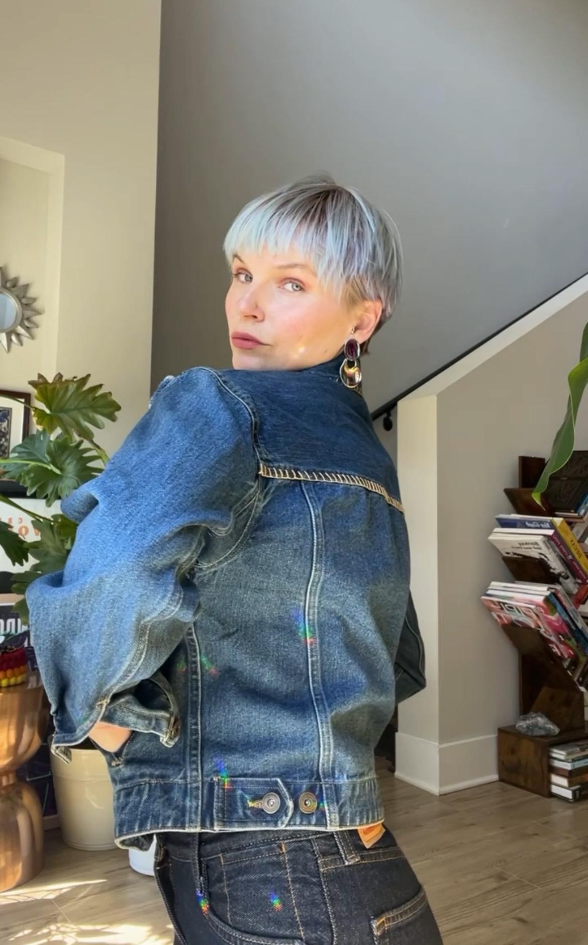 VTG 90s Lizwear Embroidered Jean Jacket - Etsy