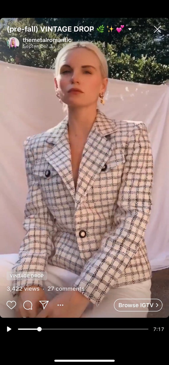Vintage 90s | Silk Tweed Blazer