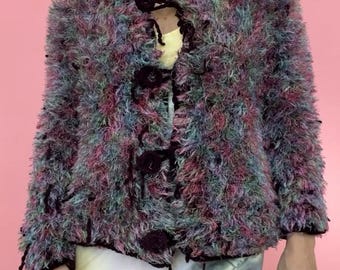 VTG Handgjord Shaggy Cardigan