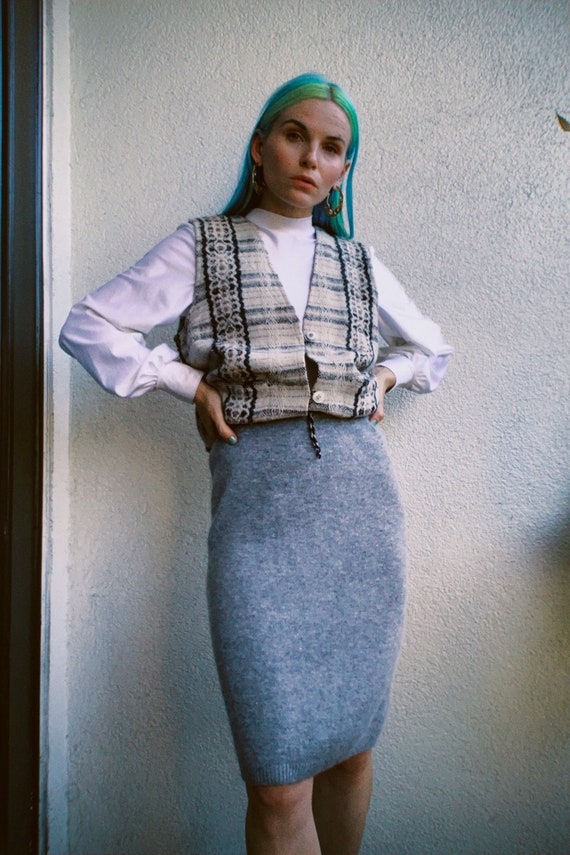 Vintage 90s | Lambswool/Angora Grey Skirt