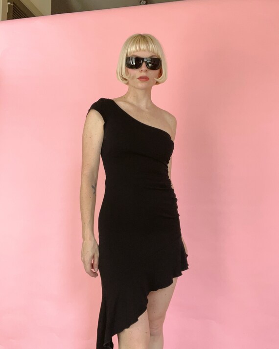 VTG 90s bebe Asymmetrical Black Mini