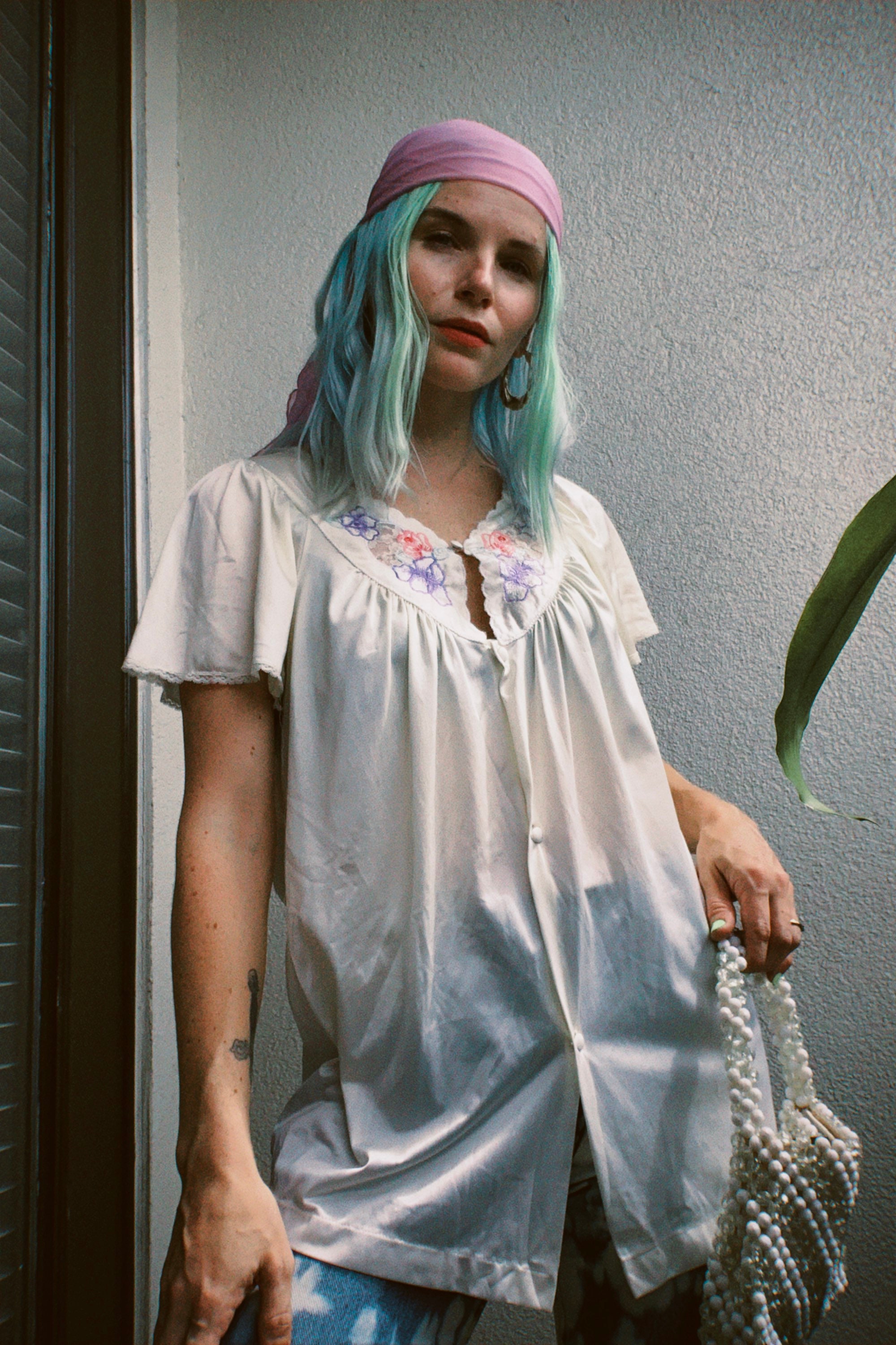 white nylon shirt