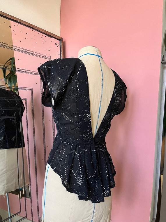 VTG 90s Black Evening Low Back Top