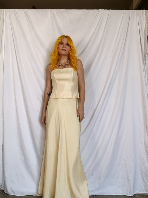 Butter Yellow 90s Skirt/Corset Set