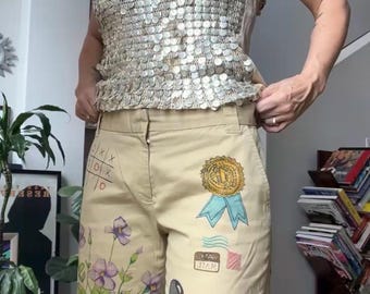 VTG Upcycled Drawn-On Shorts
