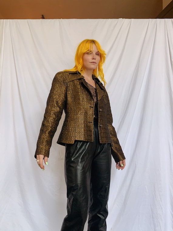 Textured Gold/Black Luca Luca Blazer - image 1