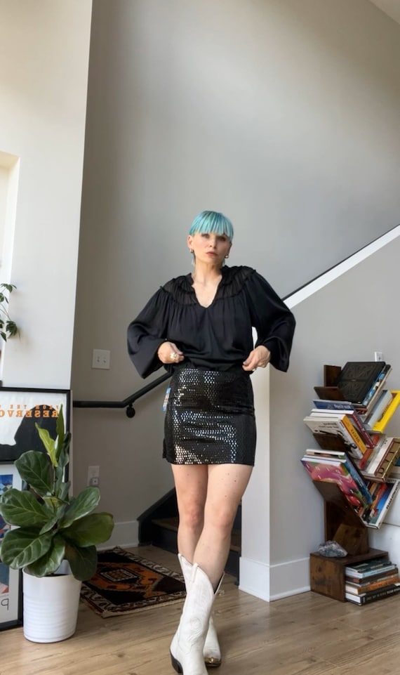 VTG Y2K Deadstock Rampage Square Sequin Mini Skirt - image 1