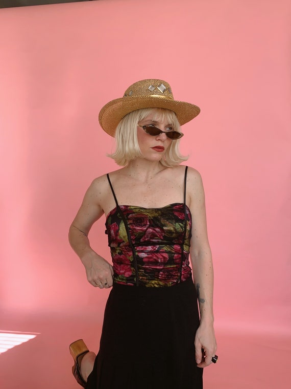 Vintage y2k Rose Ruched Tank