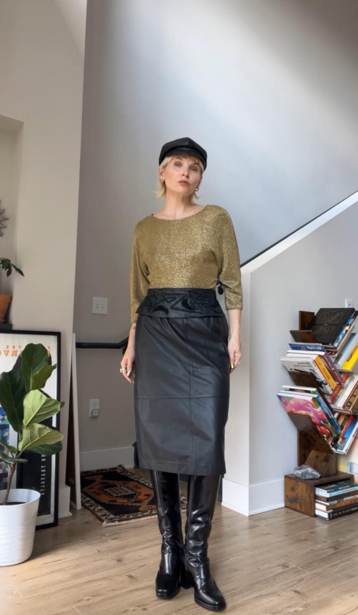 Black leather peplum skirt new arrivals