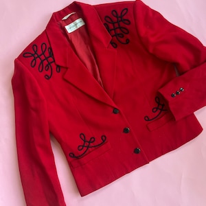Blazer corto rosso Liz Claiborne vintage anni &#39;80