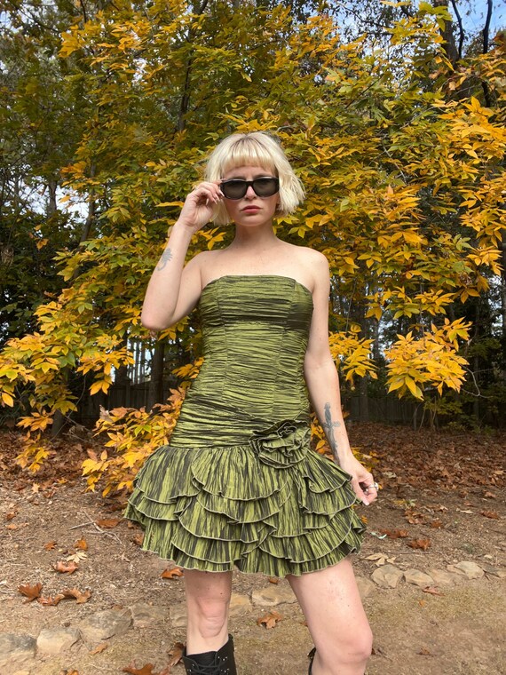 VTG Jessica McClintock Green Dream Cocktail Dress