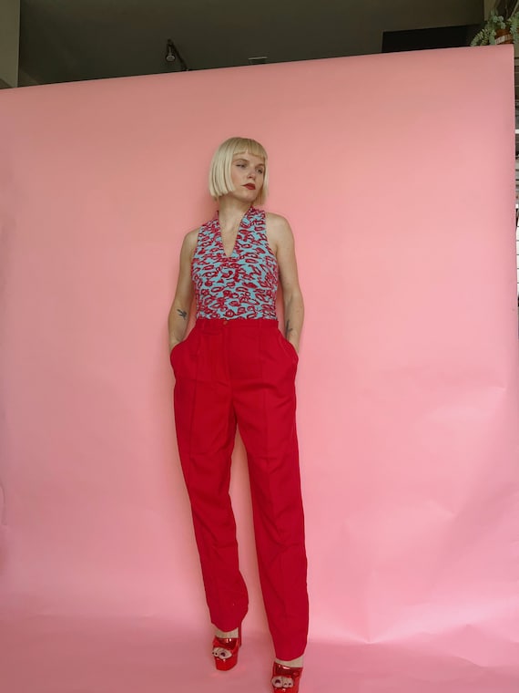 VTG 80s Pink Silk Trousers