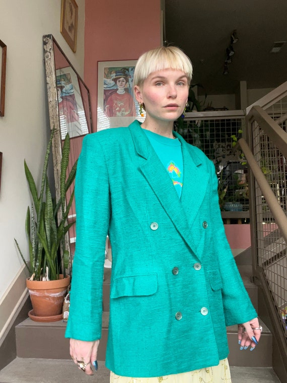 VTG Turquoise Tweed Blazer