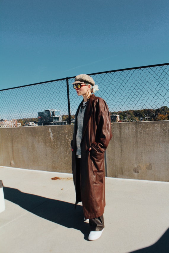 Vintage 80s | Winlit Brown Leather Coat