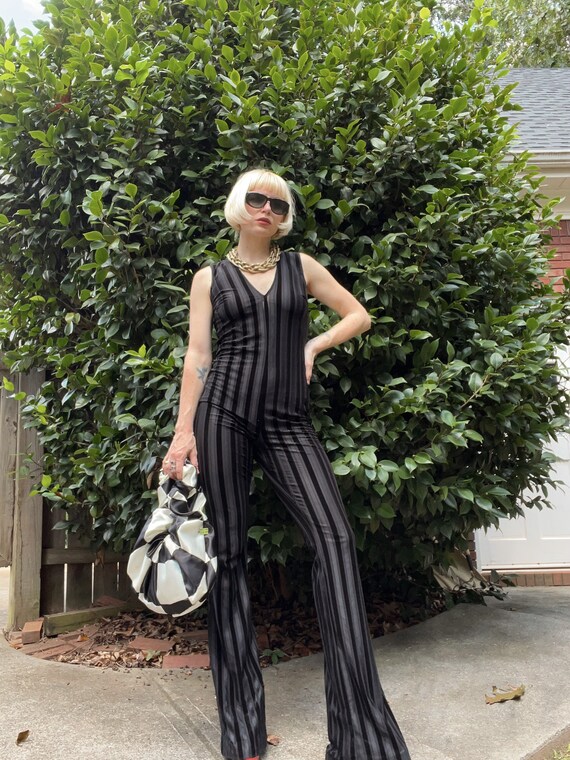 Modern - 70s Inspired Velvet Stripe House of CB London Jumpsuit