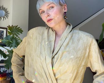 VTG 90s Cropped Wrap Tie Blouse