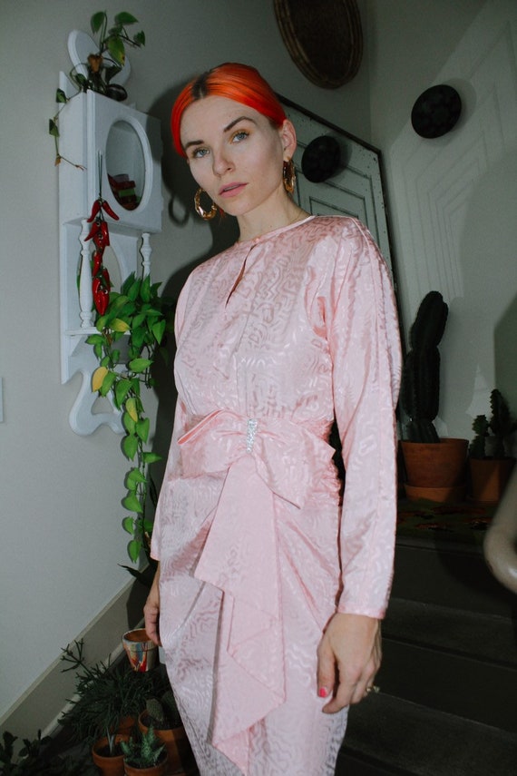 80s Pink Bow Dress