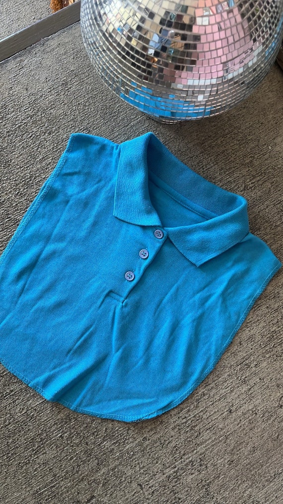 VTG 80s Blue Polo Dickie Faux Collar