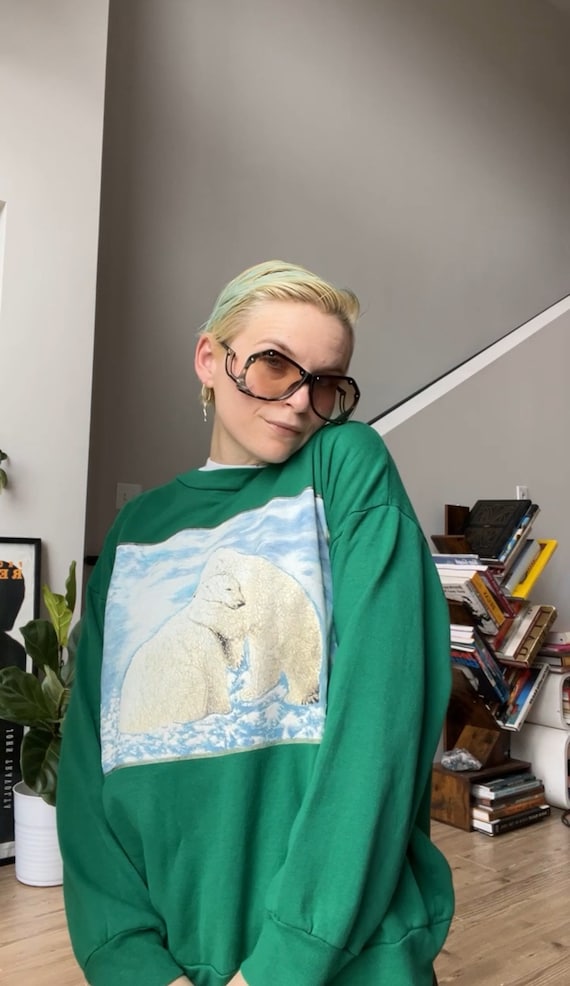 VTG 80s Polar Bear Hugs Crewneck Sweatshirt