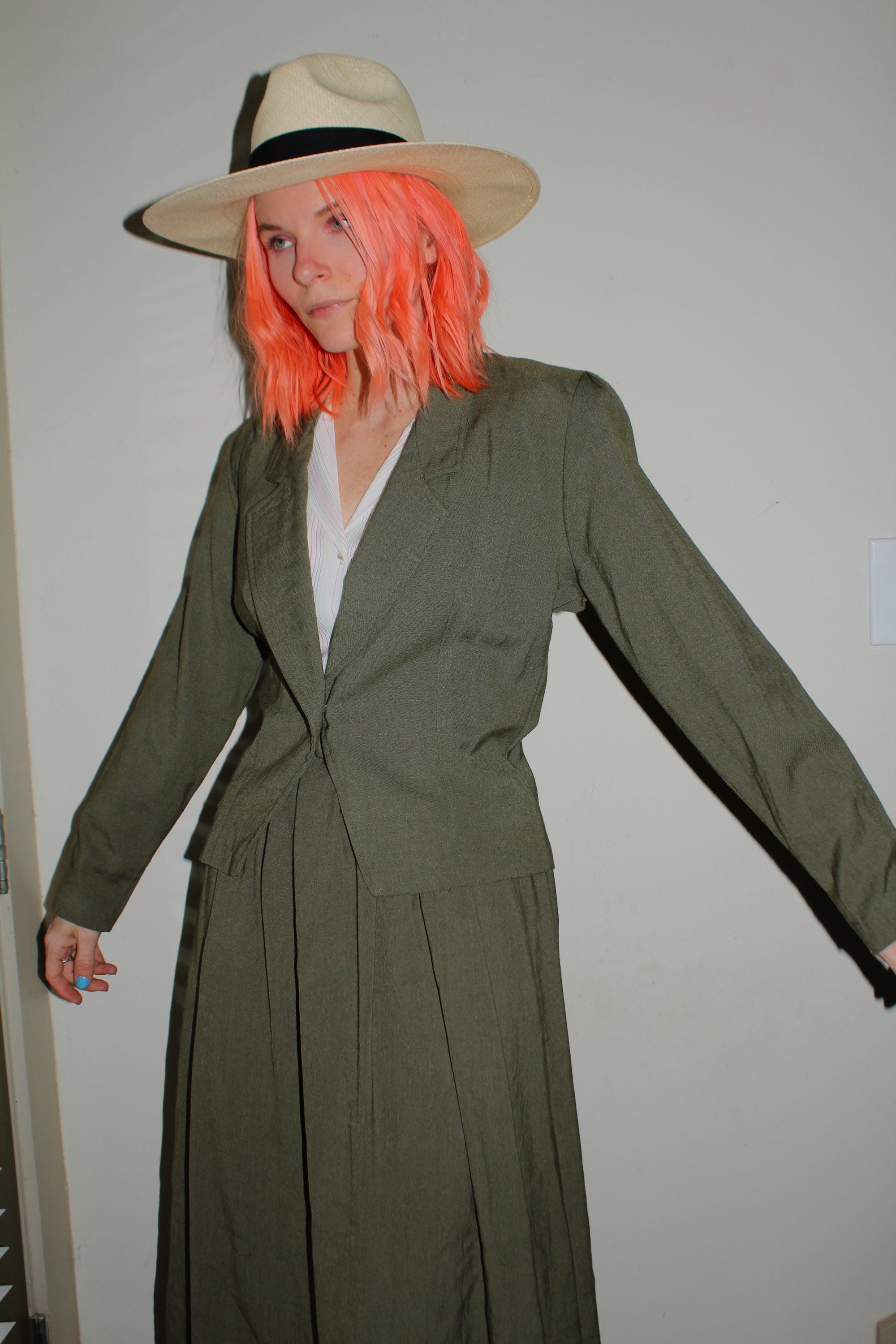 90’s Olive Utility Skirt