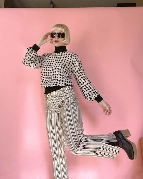 VTG 90s/Y2K Black/Cream Stripe Pant