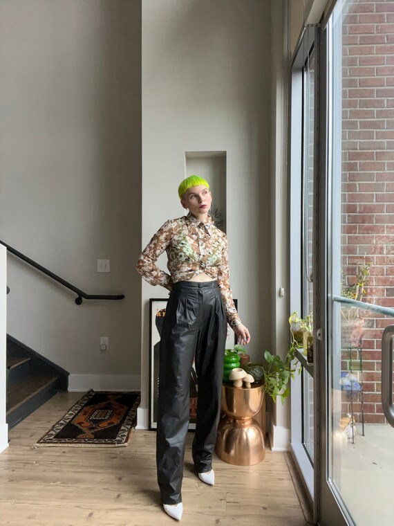 VTG 80s Black Leather Trousers