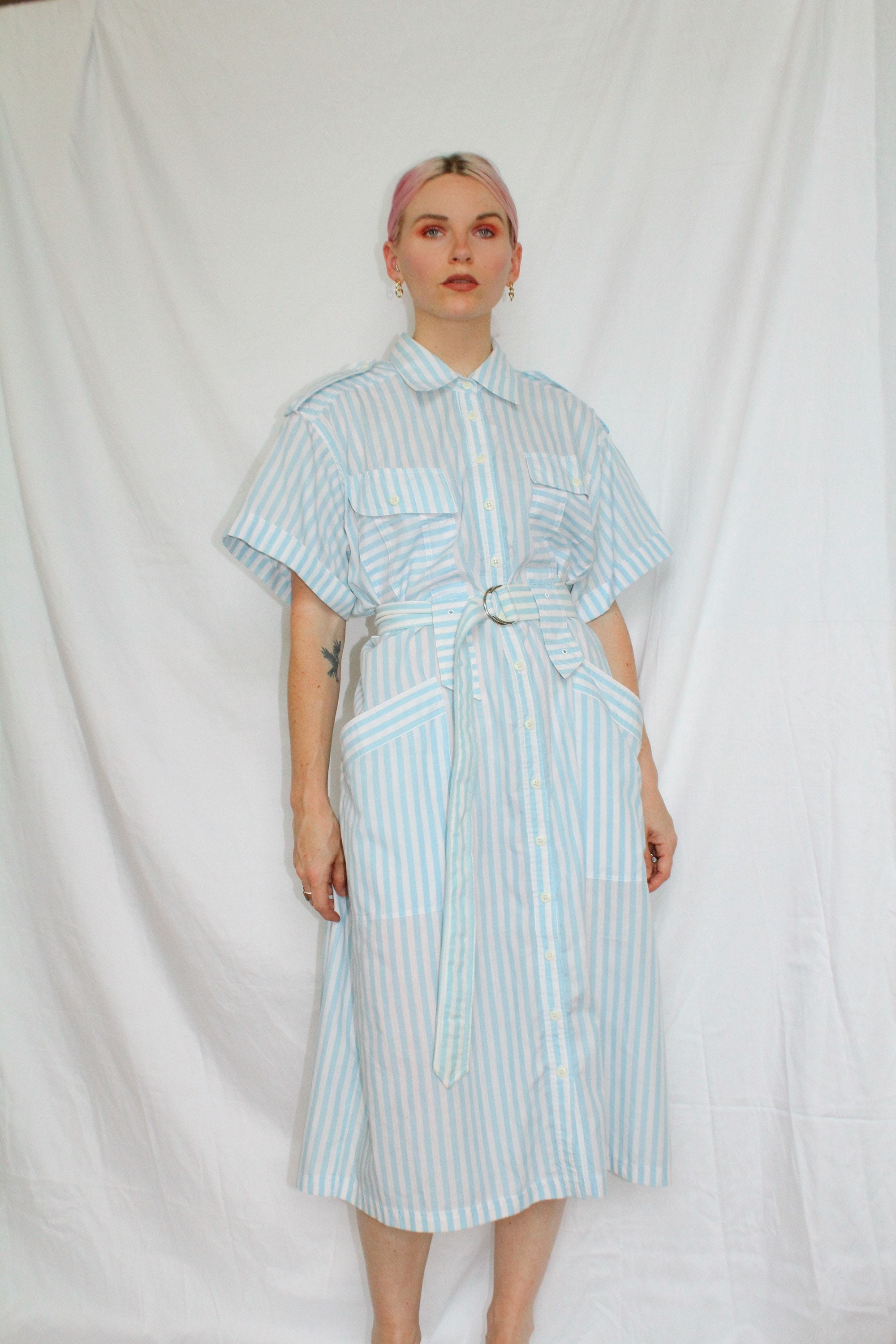 Vintage Stripe Shirt Dress main image 1