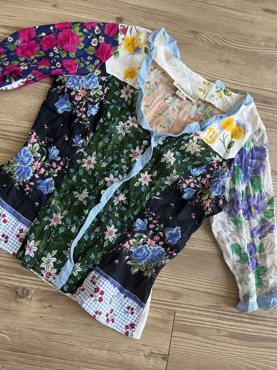 VTG 90s Patchwork Blouse - image 4