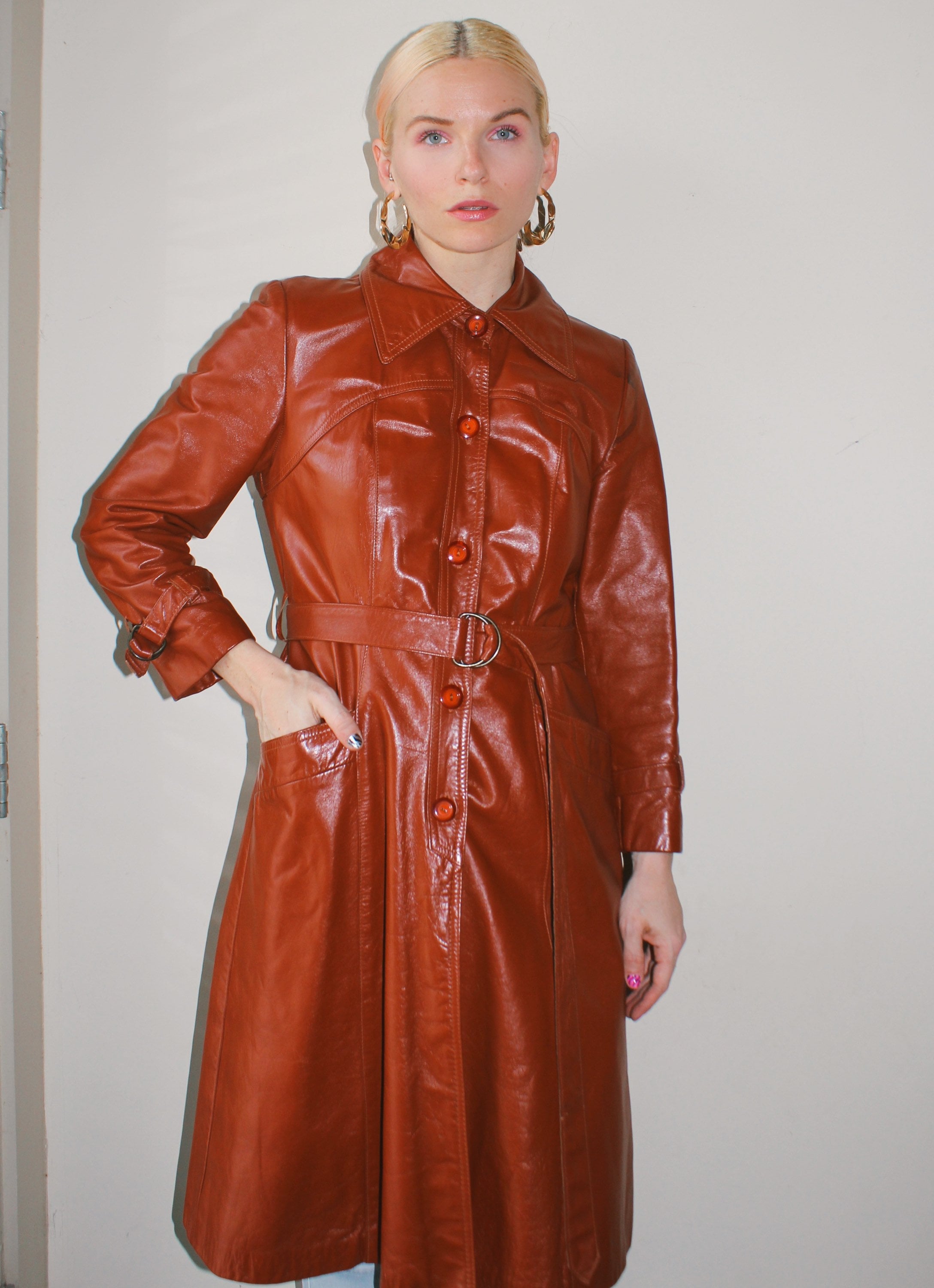 Vintage 70s | Leather Trench