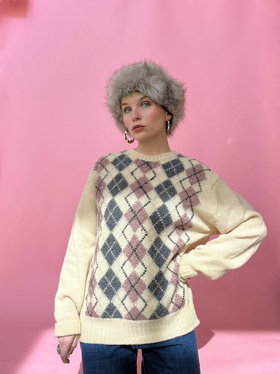 VTG 70s/80s Scottish Wool Argyle Sweater