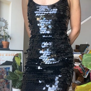 VTG Y2K Rampage - Paris Black Paillette Sequin Mini Dress