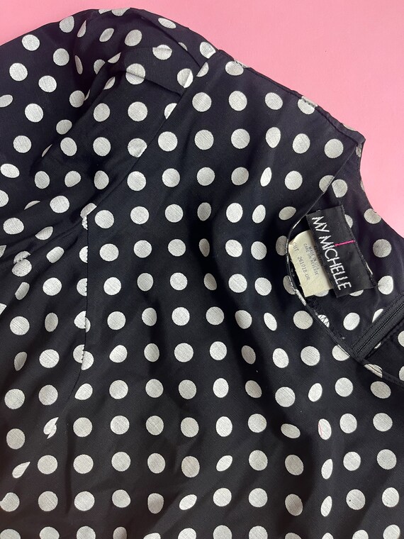 VTG 90s ‘My Michelle’ Polka Dot Bow Mini Dress - image 7