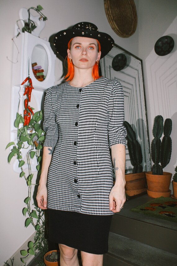 Houndstooth Knit Dress