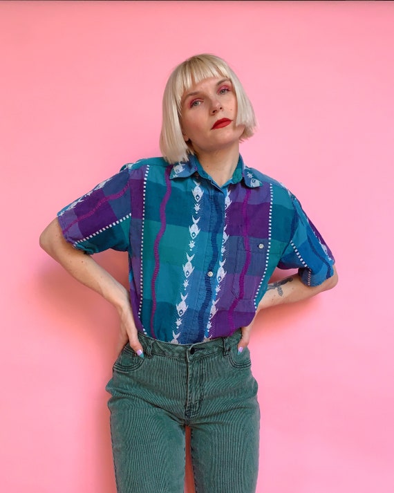 Vintage 80s Fishy Check Shirt