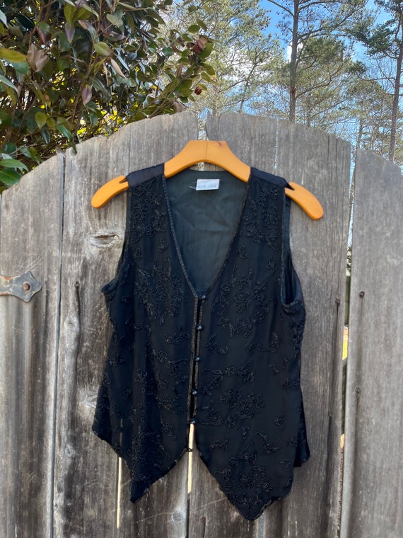 VTG 90s Black Beaded Vest