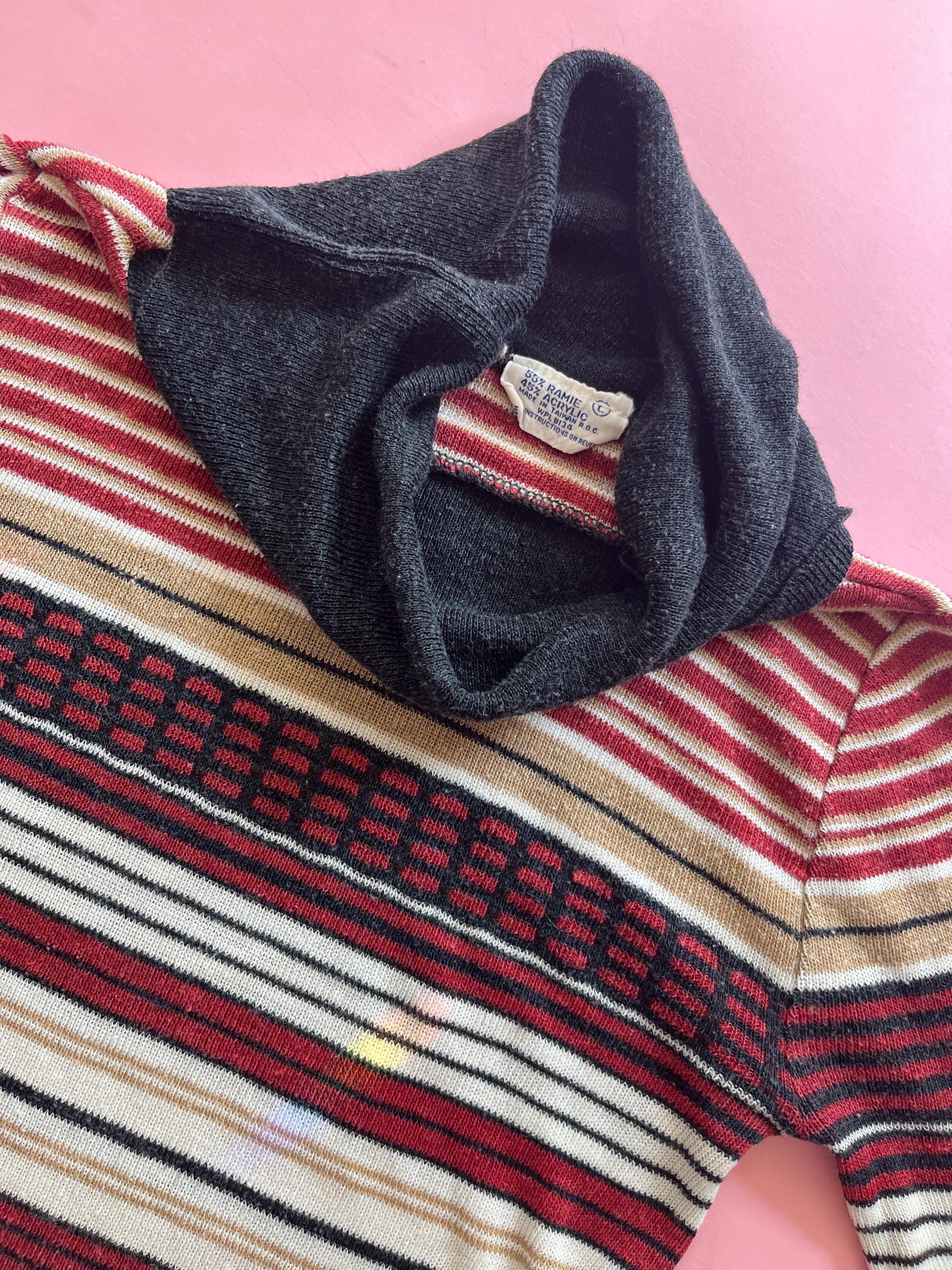 VTG 70年代ストライプタートルネックニット - Etsy 日本