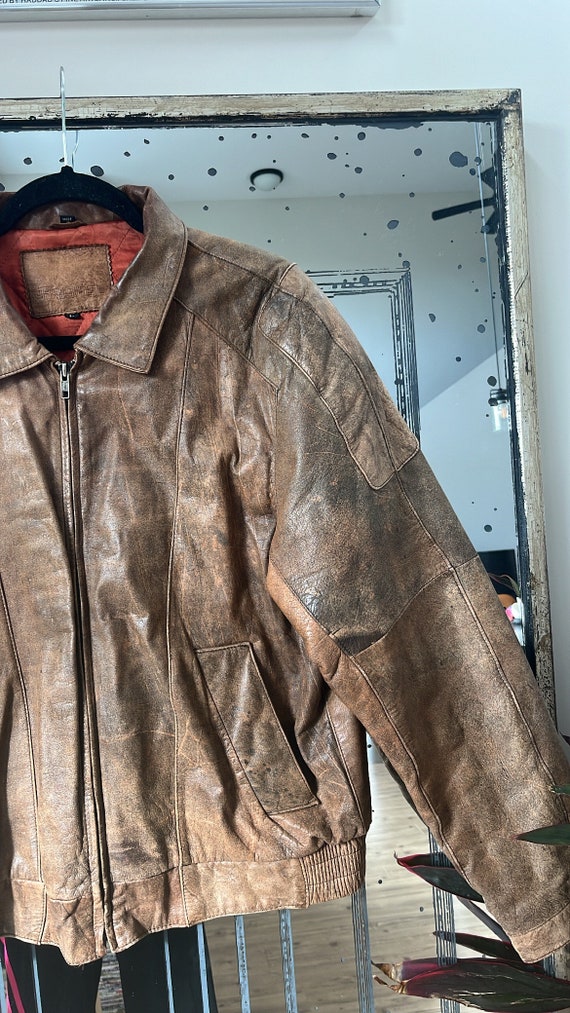 VTG 80s Perfectly Worn Brown Leather Jacket