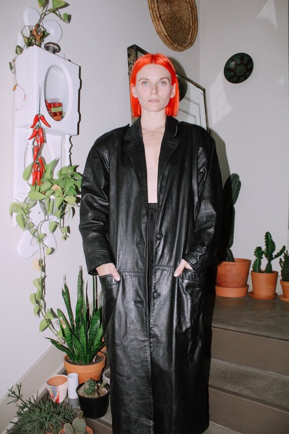 Black Leather Trench
