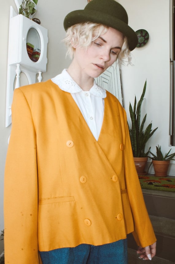 Mustard Double Breasted Blazer - image 2