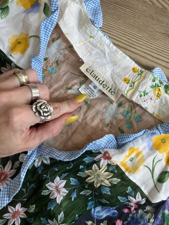 VTG 90s Patchwork Blouse - image 5