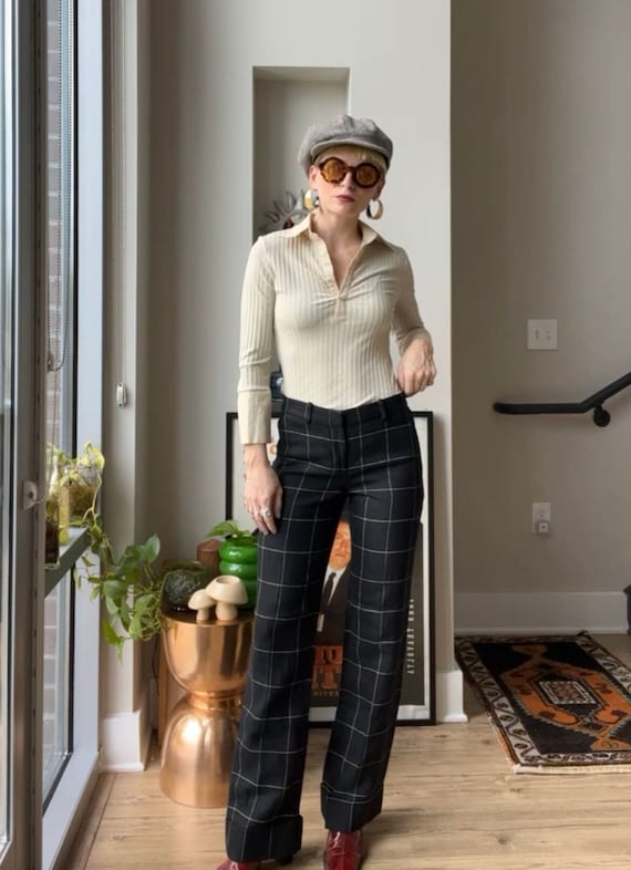 RL Check Linen Tweed Trousers