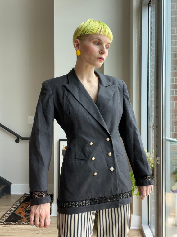 VTG 90s Charcoal Grey Structured Blazer